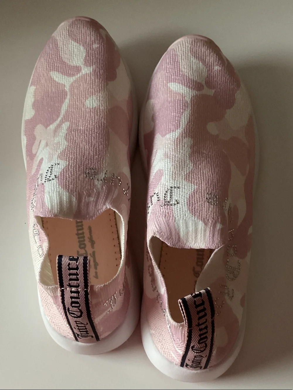 Juicy Couture Pink & White Camouflage Slip-On Sneakers